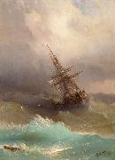 Ivan Aivazovsky Ship in the Stormy Sea oil painting